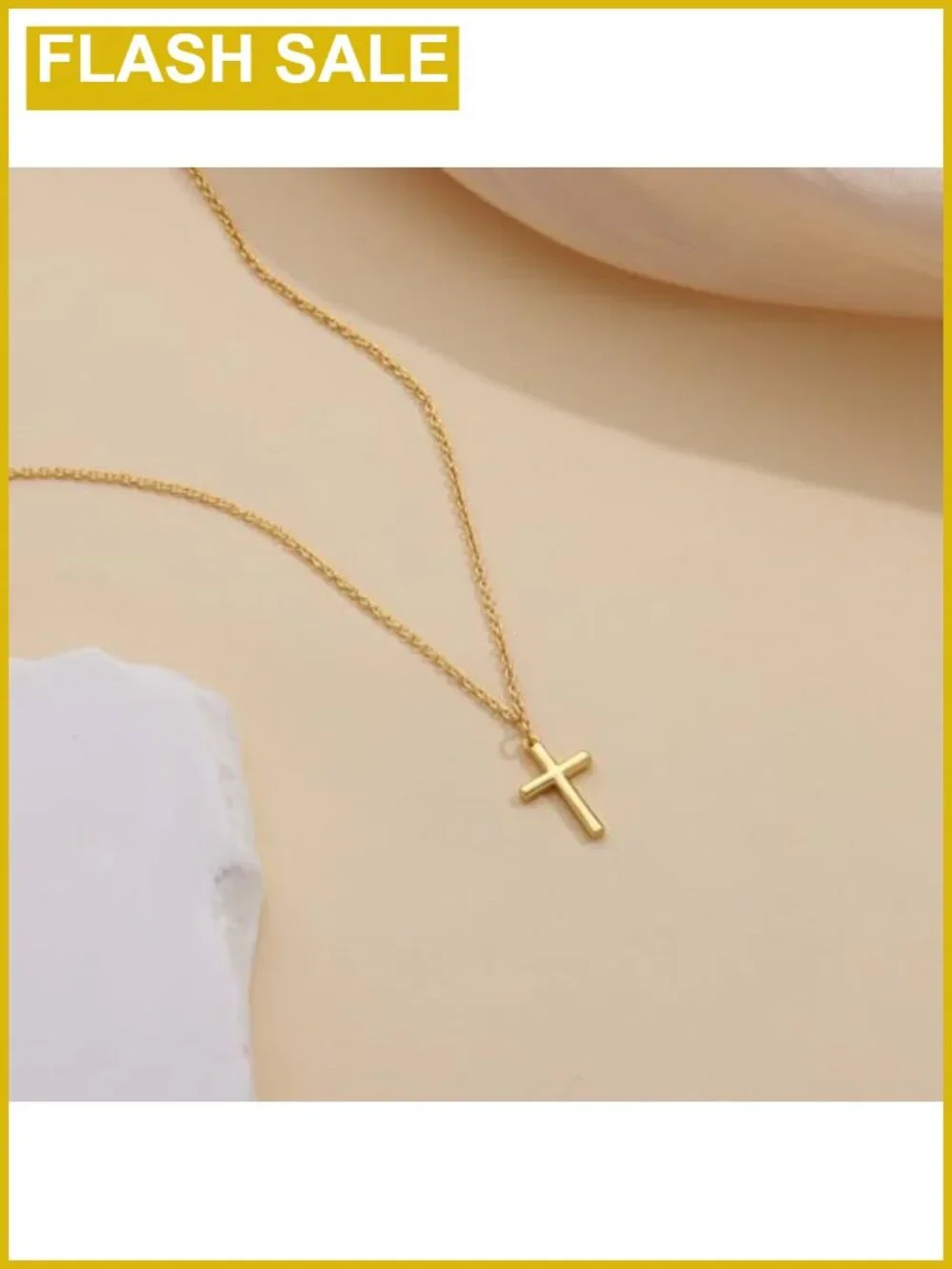 14k gold plated cross necklace dainty teen girls